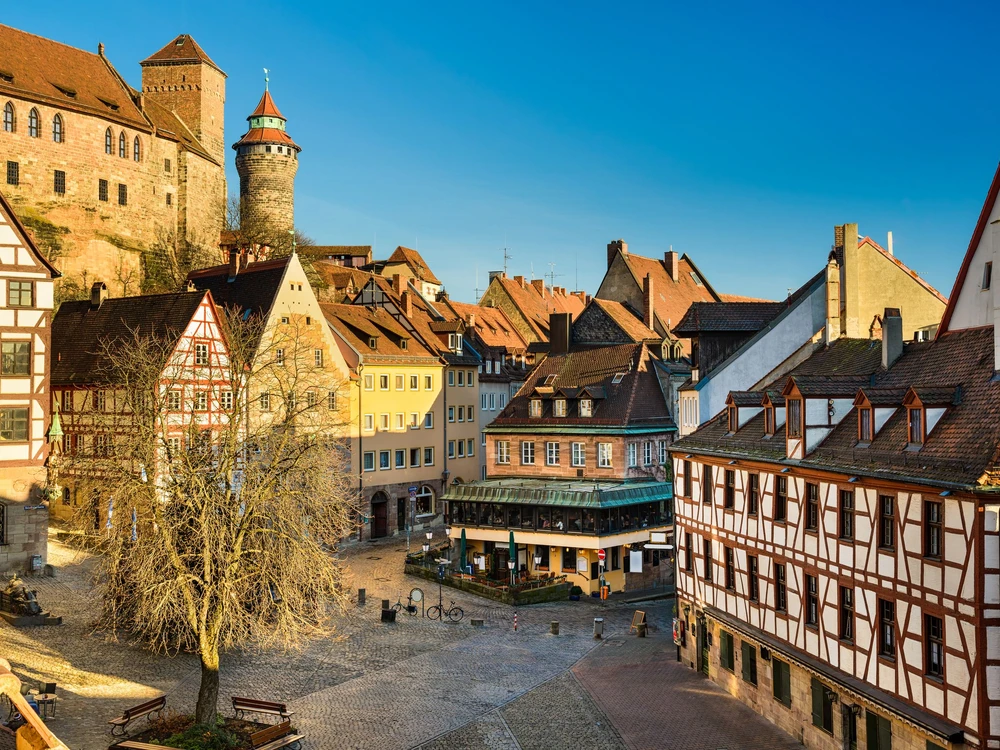 Aerial view of the Old Town in Nuremburg, Germany