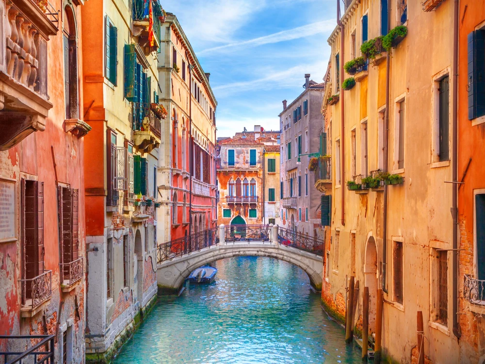 Venice canal and buildings, Italy
