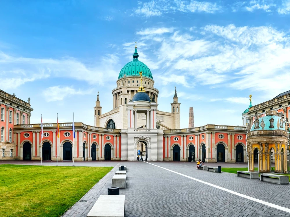 St. Nicholas' Church and the Landtag (Parliament) of Brandenburg in Potsdam, Germany.