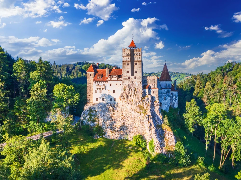 Bran Castle, Romania. Place of Dracula in Transylvania, Carpathian Mountains, romanian  famous destination in Eastern Europe
