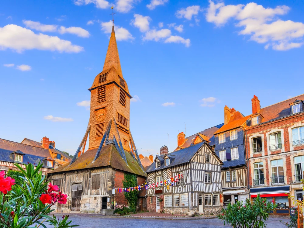 Honfleur, France. Bell tower of the Church of Saint Catherine.