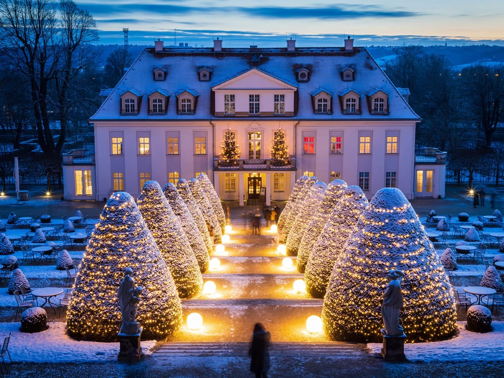 Weihnachtliche Stimmung im Park Schloss Wackerbarth, Radebeul