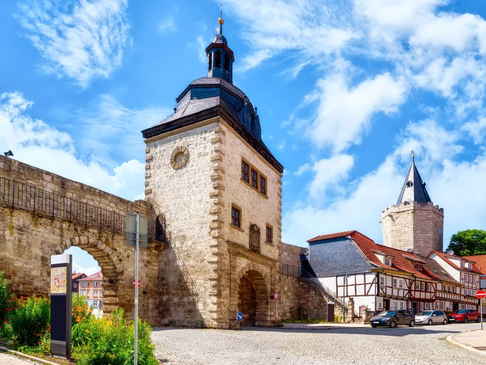 Historical city wall in Mühlhausen ,Thüringen