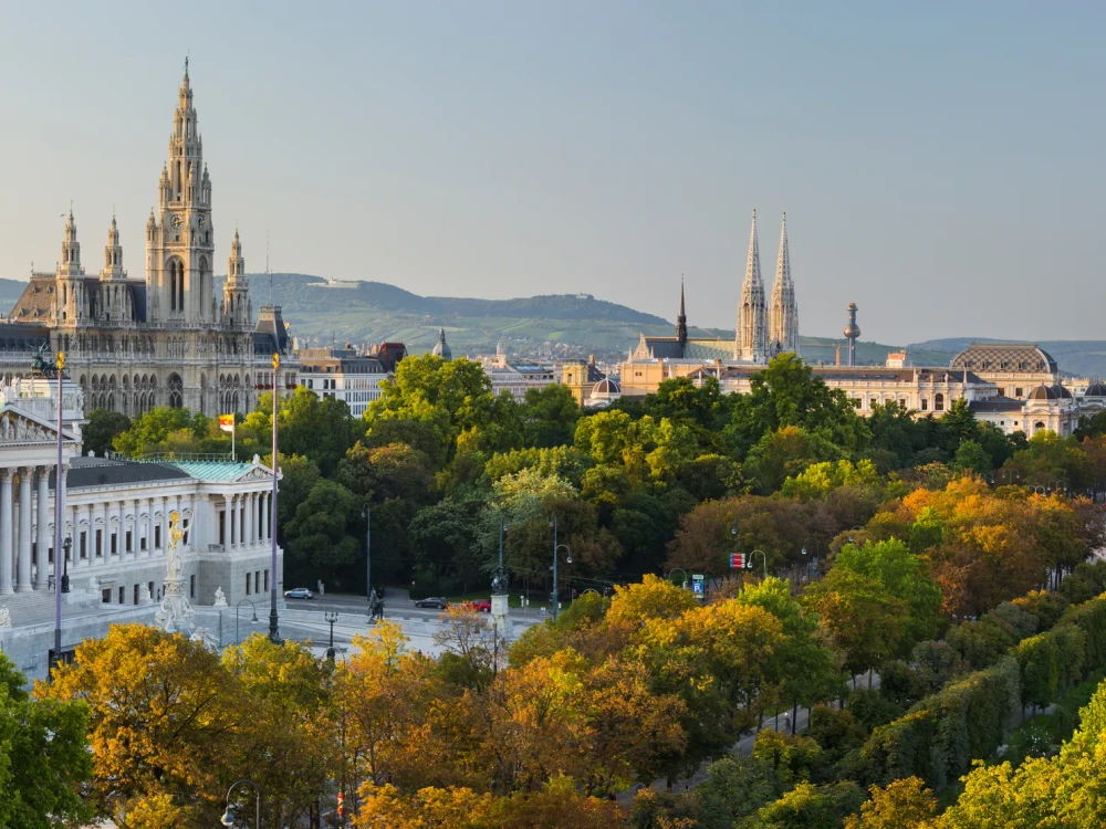 Parlament, Rathaus, Burgtheater, Volksgarten, Ringstrasse, 1. Bezirk, Wien, Österreich