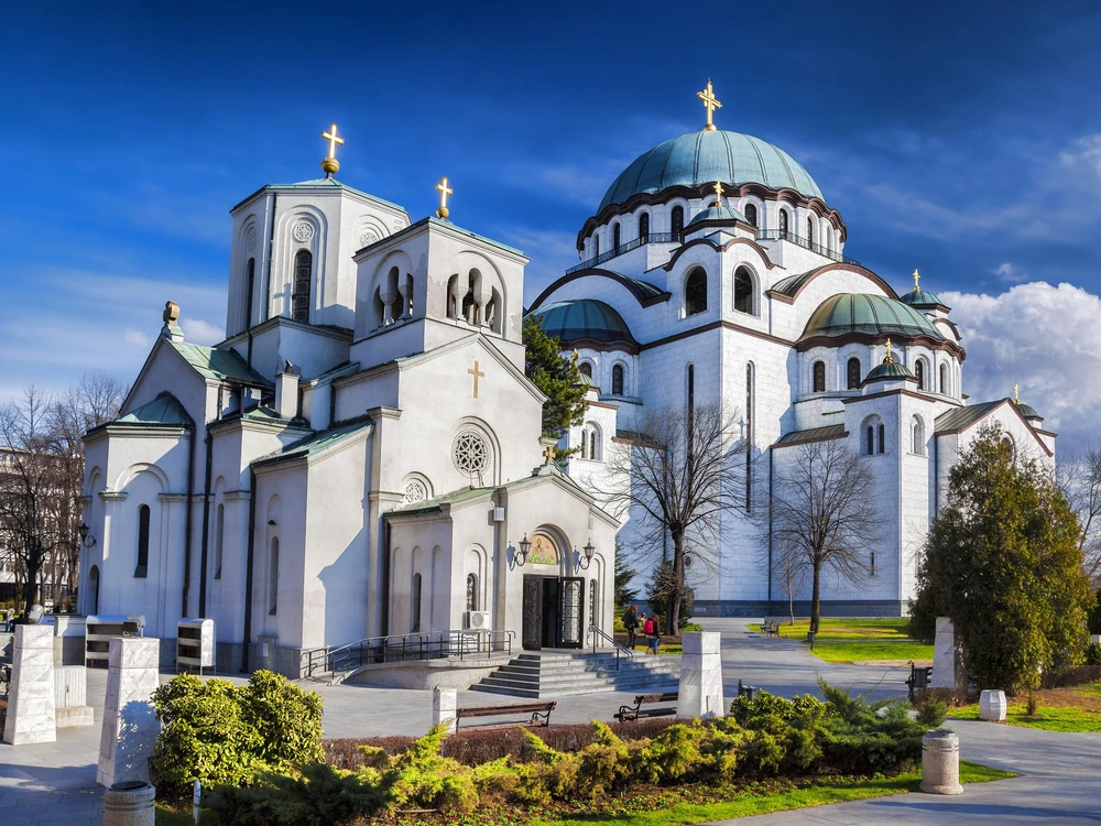 St. Sava Cathedral during spring time in Belgrade, Capital city of Serbia