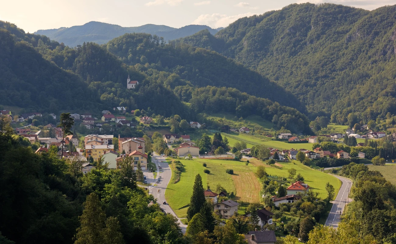 Landscape view of Rimske Toplice, Slovenia, in midsummer