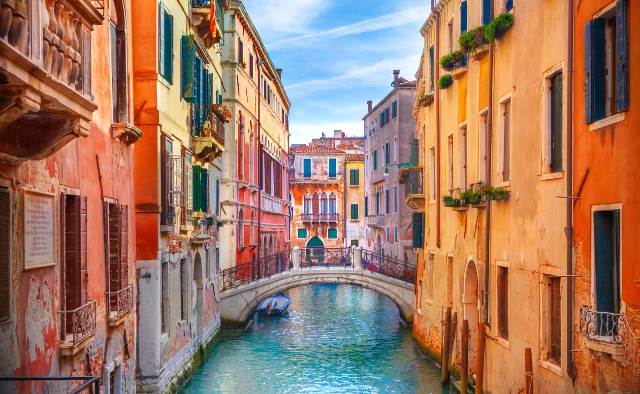 Venice canal and buildings, Italy