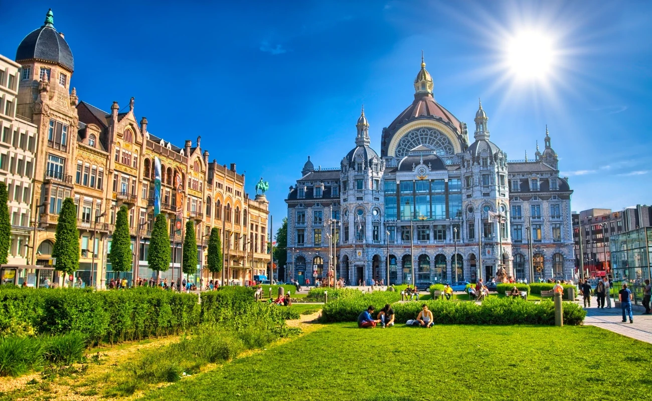 Central station of Antwerp, Belgium, Benelux HDR.