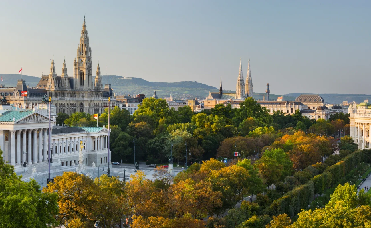 Parlament, Rathaus, Burgtheater, Volksgarten, Ringstrasse, 1. Bezirk, Wien, Österreich