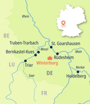 Eine Karte der Reiseroute