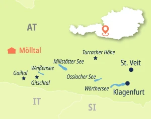 Eine Karte der Reiseroute