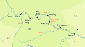 Eine Karte der Reiseroute