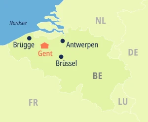 Eine Karte der Reiseroute