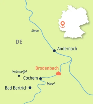 Eine Karte der Reiseroute