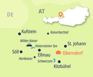 Eine Karte der Reiseroute