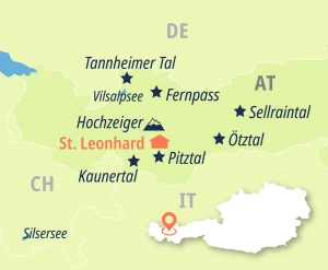 Eine Karte der Reiseroute