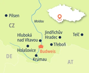 Eine Karte der Reiseroute