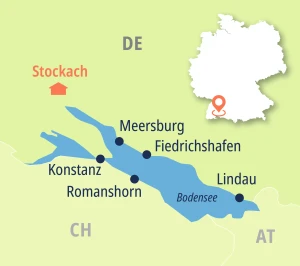 Eine Karte der Reiseroute