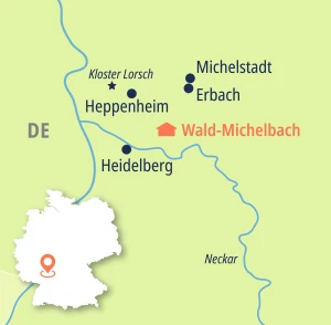 Eine Karte der Reiseroute