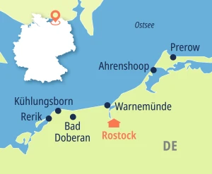 Eine Karte der Reiseroute
