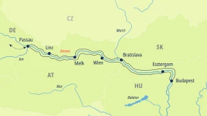 Eine Karte der Reiseroute