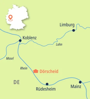 Eine Karte der Reiseroute