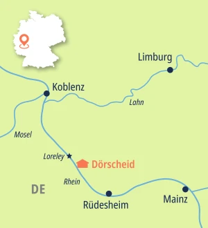 Eine Karte der Reiseroute