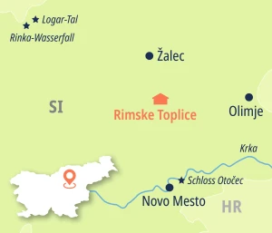 Eine Karte der Reiseroute