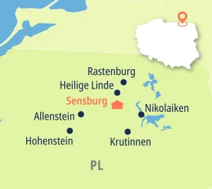Eine Karte der Reiseroute