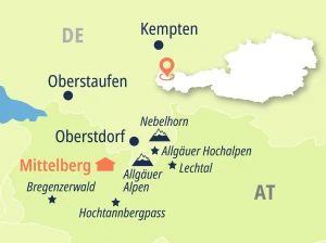 Eine Karte der Reiseroute