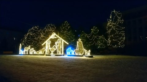  winterliche Beleuchtung in Poprad